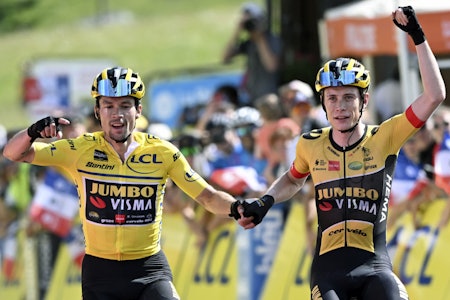 SPLITTES OPP: Primoz Roglic og Jonas Vingegaard sykler hver sin Grand Tour i 2023. Foto: Cor Vos