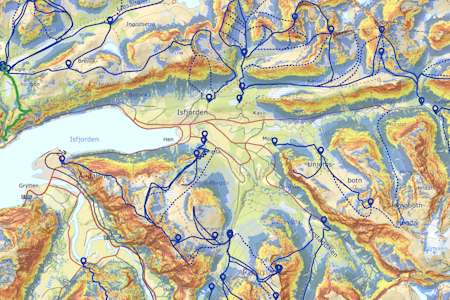 MOANEBBA: Skredet skal ha gått på fjellet Moanebba i Isfjorden. MOANEBBA: Skredet skal ha gått på fjellet Moanebba i Isfjorden.