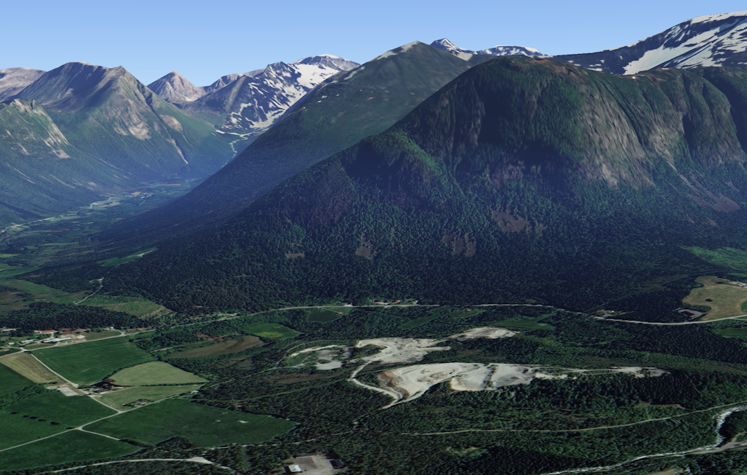MOANEBBA: Sommerbilde av det populære turfjellet Moanebba. Bilde: Google Earth MOANEBBA: Sommerbilde av det populære turfjellet Moanebba. Bilde: Google Earth