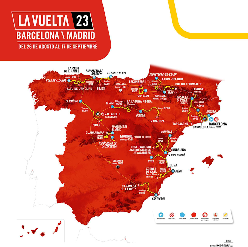 vuelta a espana 2023 kart etapper løype
