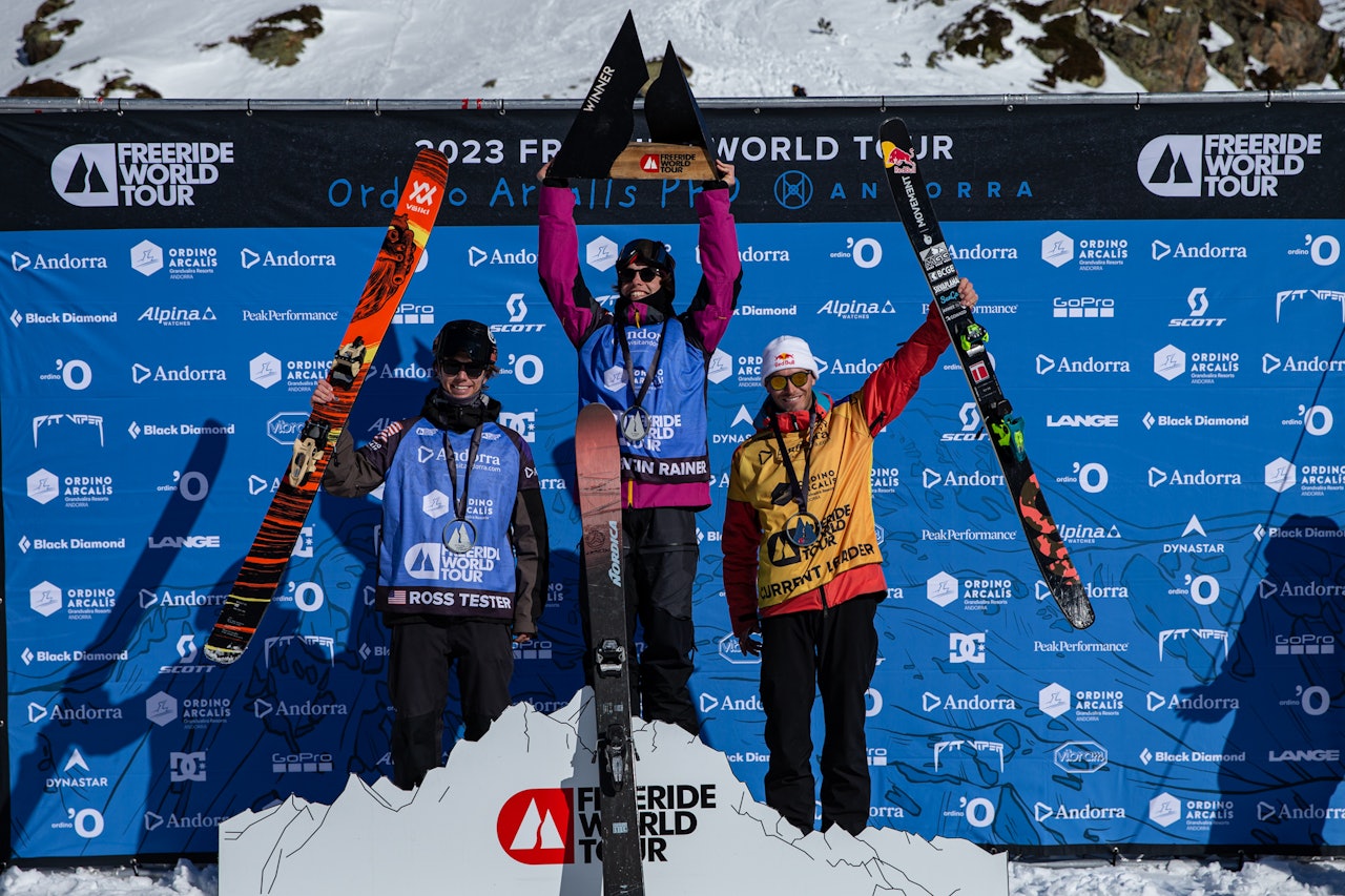 VINNER: Valentin Rainer vant ski menn i FWT-stoppet i Andorra. Foto: Dom Daher/FWT