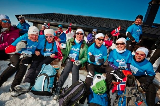 DAMELAGET: For glade og spreke jenter i alle aldre. Foto: Arrangør slarverennet