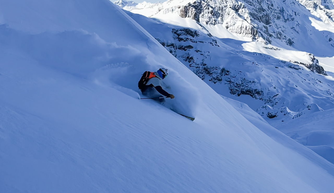 DRØMMEDAG: Vetle Gangeskar & kompani treffer blink med forholdene i Engelberg i Sveits.