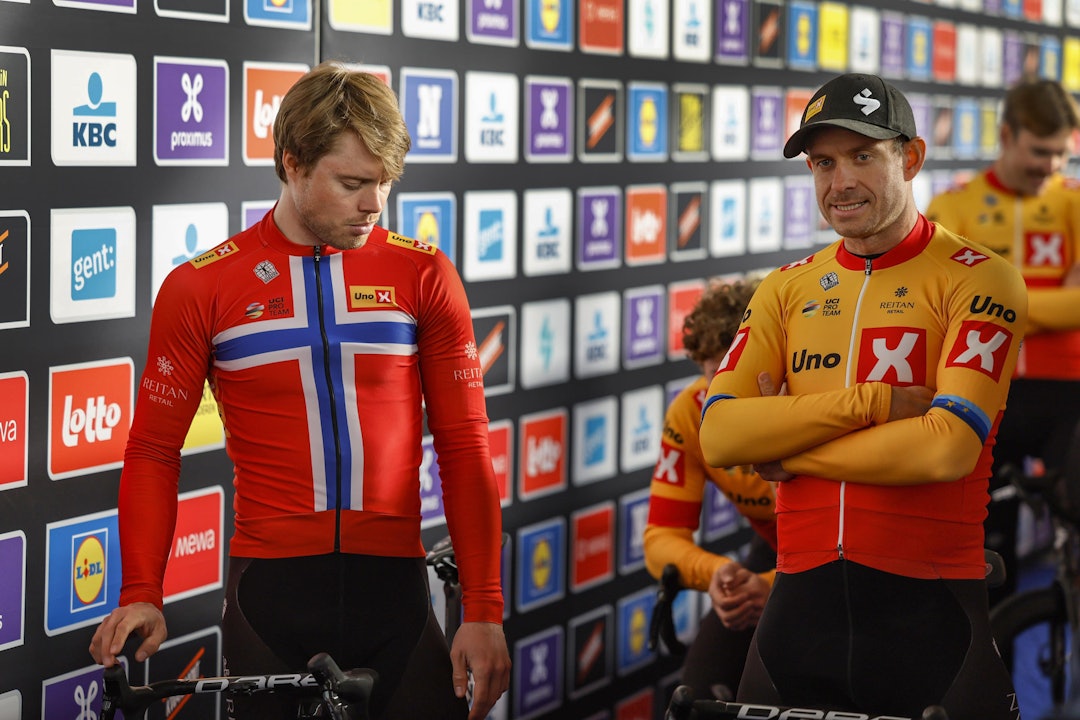 GOD HJELP: Norgesmester Rasmus Tiller sørget for å hjelpe Alexander Kristoff godt i finalen. Foto: Cor Vos