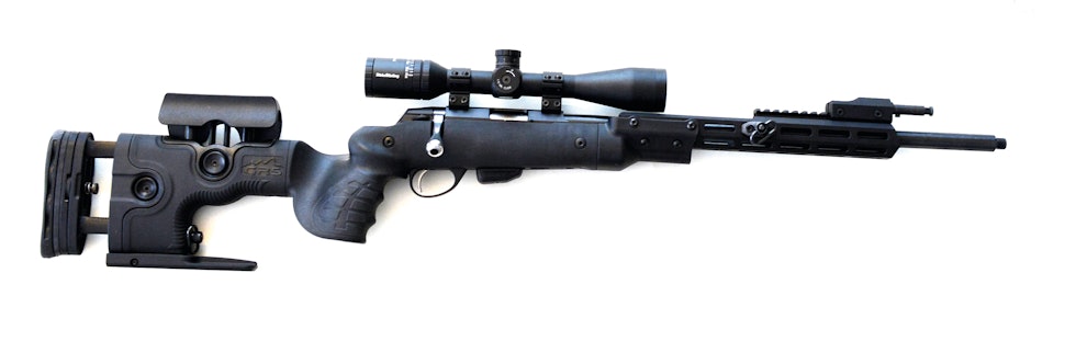 FUGLEVÅPEN: Tikka T1X i kaliber .17HMR og med GRS Warg stokk kan være en bra løsning på fjellet. FUGLEVÅPEN: Tikka T1X i kaliber .17HMR og med GRS Warg stokk kan være en bra løsning på fjellet.