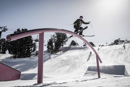 VM-SØLV: Sandra Eie fra da hun ble nummer to i Big Air finalen i Bakuriani, Georgia 2023. Foto: Freeskilandslaget VM-SØLV: Sandra Eie fra da hun ble nummer to i Big Air finalen i Bakuriani, Georgia 2023. Foto: Freeskilandslaget