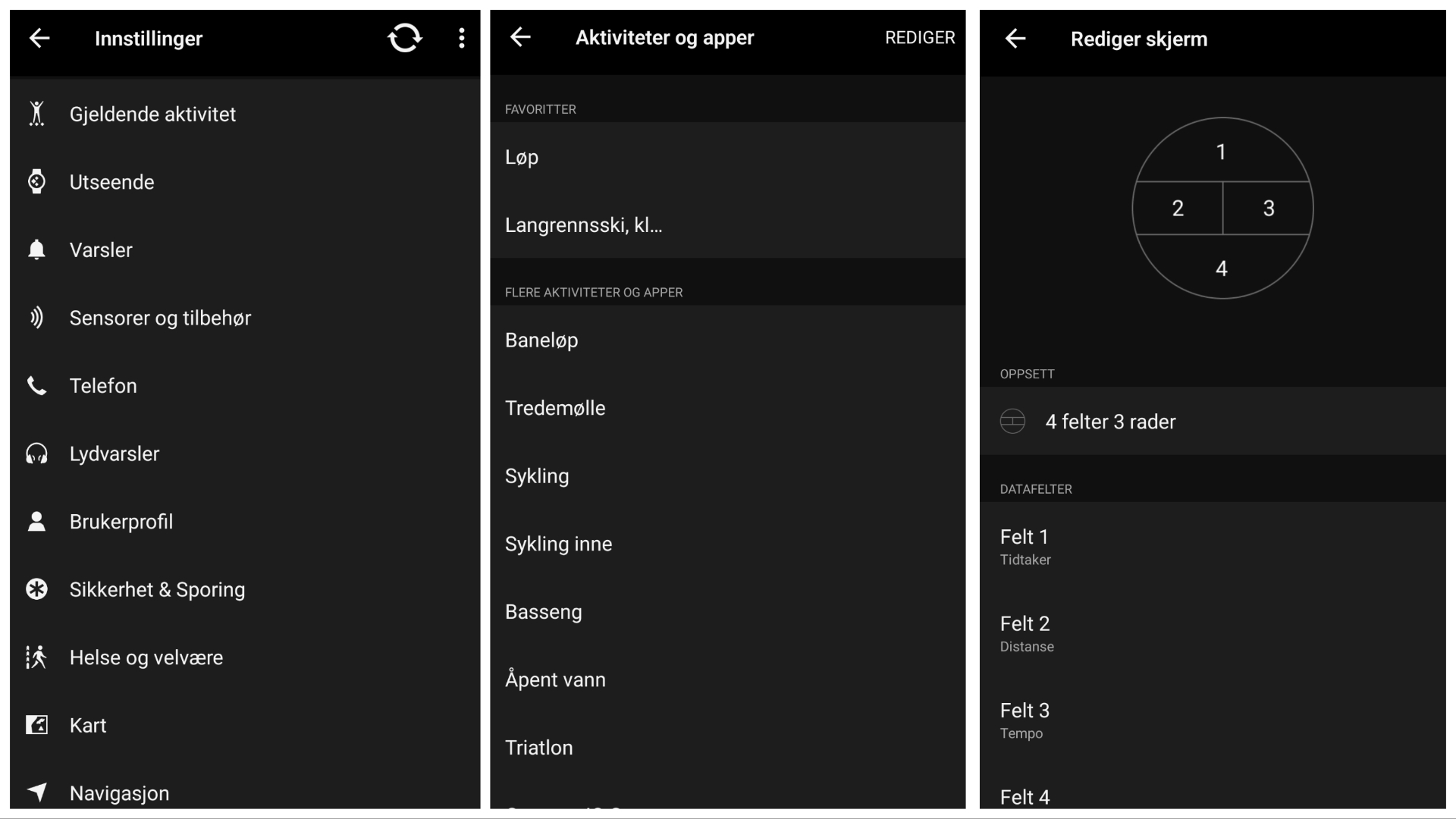 TILPASNING I APP: I Garmin Connect-appen kan du flikke på det du vil av utseende og datafelter.
