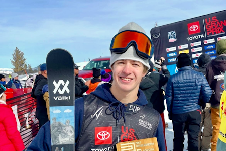 GJENNOMBRUDD: Sebastian Schjerve har levert gode resultater denne sesongen, her fra 2. plassen i Mammoth. Foto: Freeskilandslaget GJENNOMBRUDD: Sebastian Schjerve har levert gode resultater denne sesongen, her fra 2. plassen i Mammoth. Foto: Freeskilandslaget