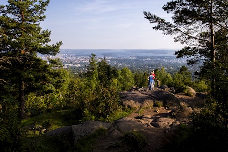 UTSIKT: På Vettakollen får du mye utsikt for innsatsen. Foto: Line Hårklau vettakollen sommer