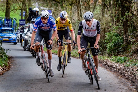 STORFAVORITTER: Mathieu van der Poel, Wout van Aert og Tadej Pogacar ser ut som de tre sterkeste rytterne inn mot Flandern rundt. Foto: Cor Vos flandern rundt 2023