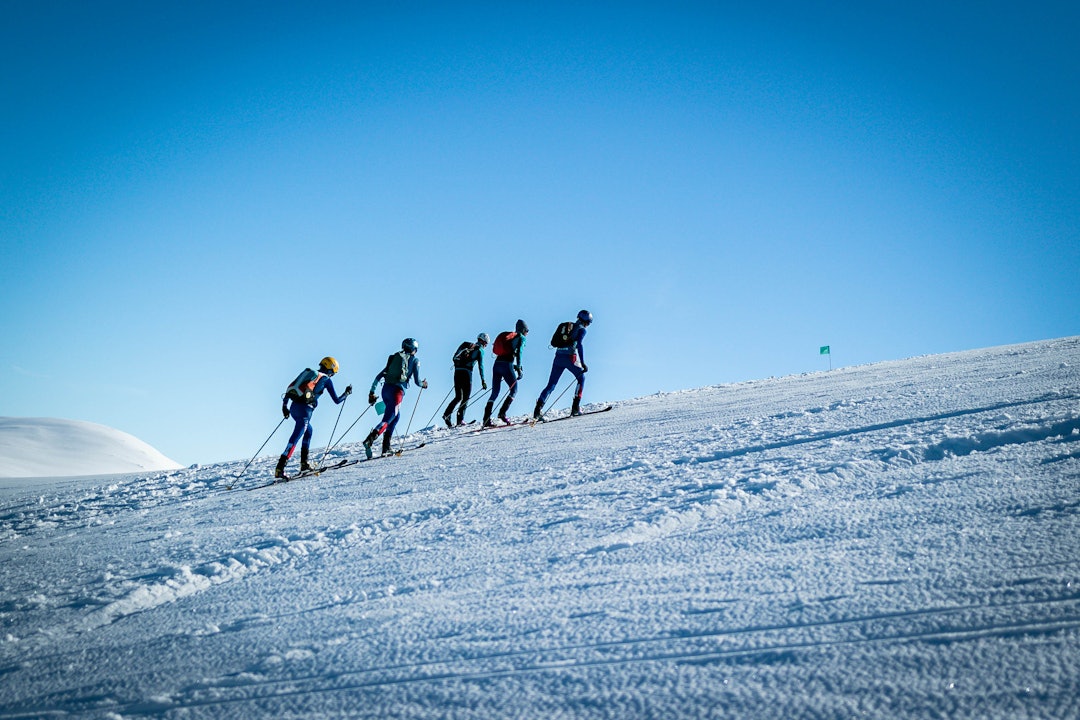 TRENING I TROMSØ: Verdenscup-finalen arrangeres i Tromsø 11.-14. april. Foto: Tromsø Arctic Skimo rando wc tromsø