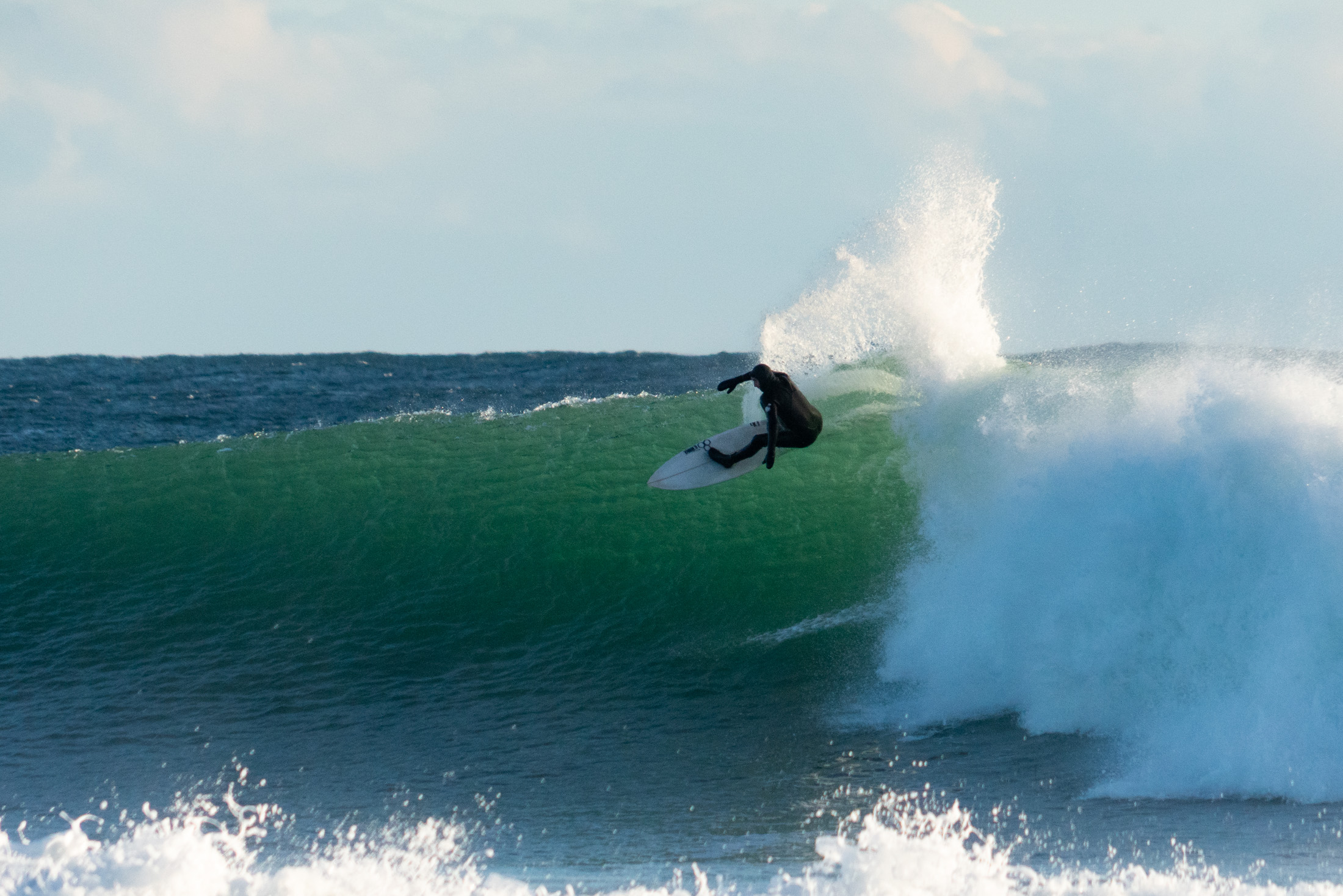 ØSTLANDET: Wes Shaftenaar treffer kokkerent på dag og timing en desemberdag på Saltstein. Foto: Christian Nerdrum