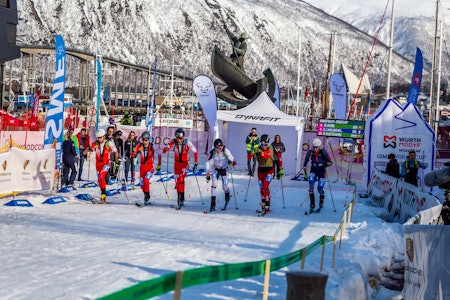 SPRINT: Klette med startnummer 20 endte på en 4. plass under lørdagens sprint i Tromsø. Foto: ISMF