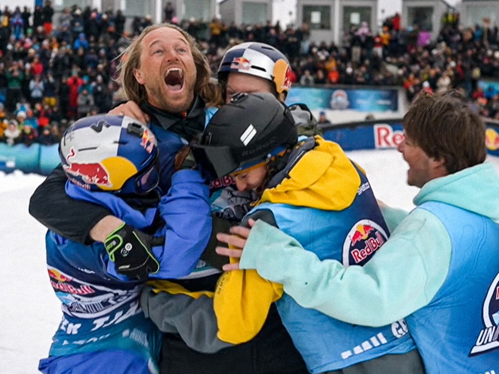 GLADE FOLK: Andreas Håtveit var ikke den eneste som ble glad i Åre. Skjermdump: Red Bull Unrailistic