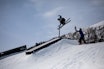 SAMLER DE BESTE: Finalen av Jib League Myrkdalen ble arrangert på første dag av Open Klasse. Her gjør Eduoard Therriault en cork 450 over gapet. Foto: Fredrik Ouren Jostad