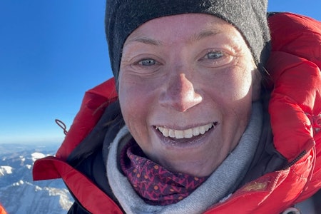 I RUTE: Kristin Harila nådde toppen av Kanchenjunga natt til søndag. Foto: Kristin Harila. kristin harila rekordforsøk fjell over 8000 meter