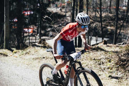 GA ALT: Sivert Ekroll hadde satt seg som mål om å kjempe om medalje, men etter velt innledningsvis var han nok brukbart fornøyd med en plassering blant de fem beste. sivert ekroll terrengsykkel