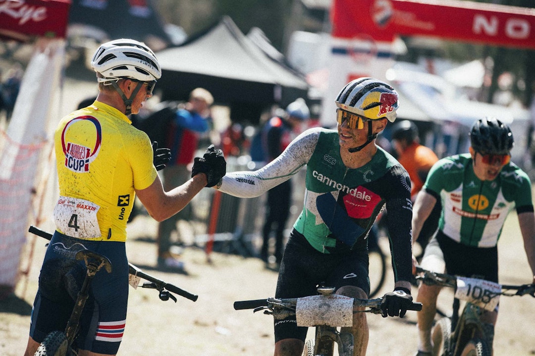 RYDDIG TYPE: Knut Røhme fikk en litt annen ryttertype å bryne seg på i helgen. Foto: Kristoffer H. Kippernes. rye terrengsykkelfestival