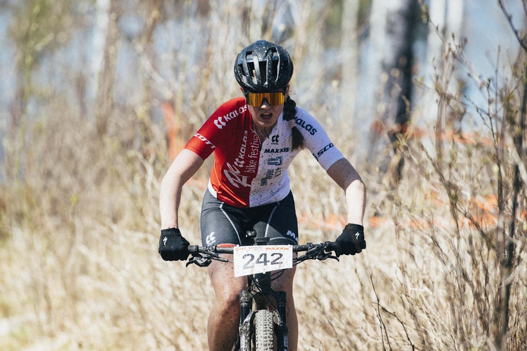 SOLID HELG: Kamilla Aasebø fra Rye tok med seg tre av tre mulige seiere hjem. Foto: Kristoffer H. Kippernes. kamilla aasebø rye terrengsykkelfestival