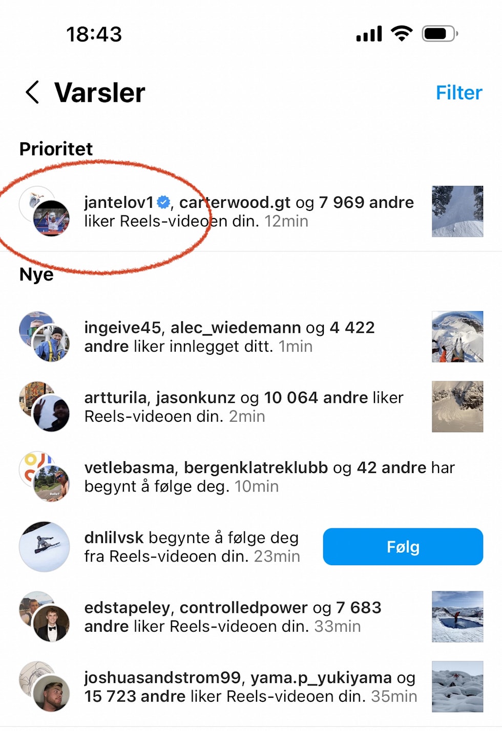 JANTELOV1: «Like», men ingen «follow».