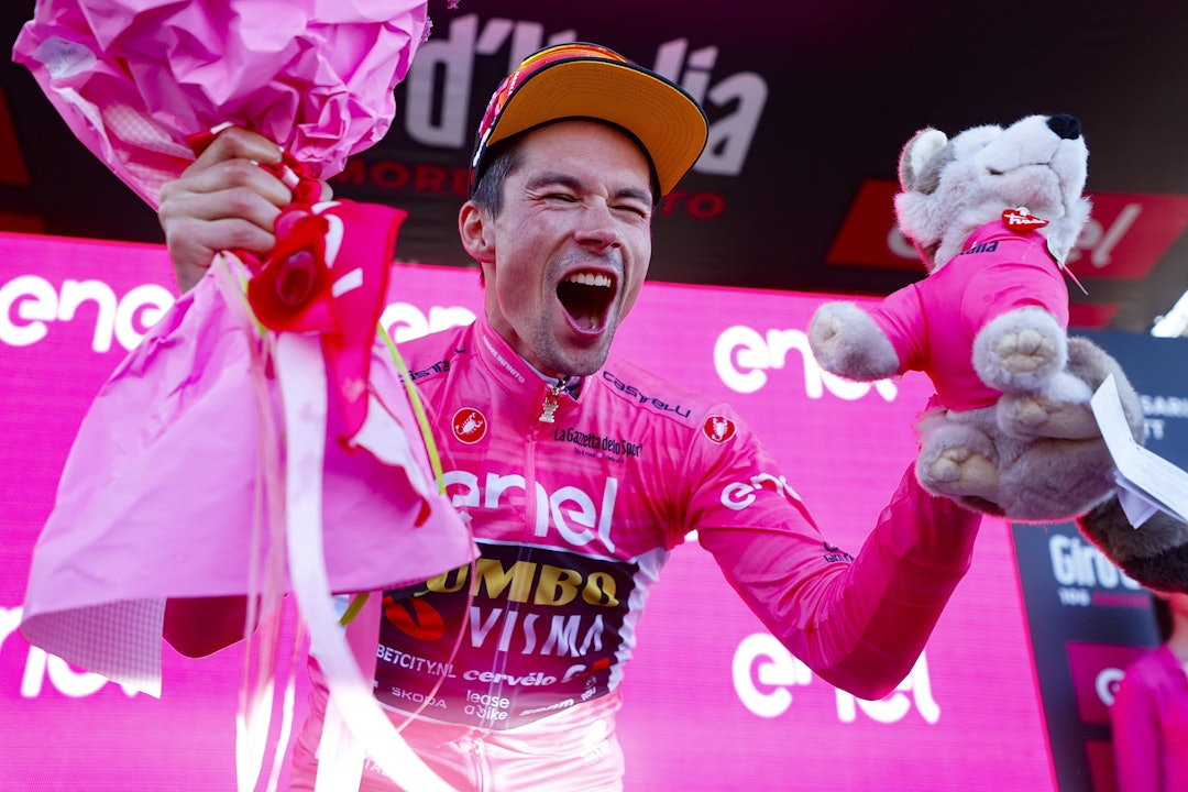 VANT GIROEN: I en ellevill avslutning sikret Primoz Roglic seieren i årets Giro d'iItalia på den nest siste etappen. Foto: Cor Vos