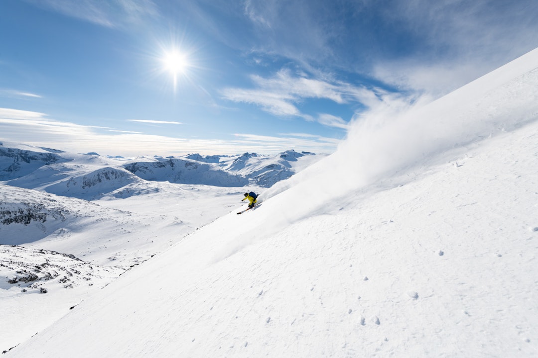 NORGES NEST HØYESTE FJELL: Nedkjøringen fra Glittertind til Spiterstulen. Arkivfoto: Hans Kristian Krogh-Hasen NORGES NEST HØYESTE FJELL: Nedkjøringen fra Glittertind til Spiterstulen. Arkivfoto: Hans Kristian Krogh-Hasen