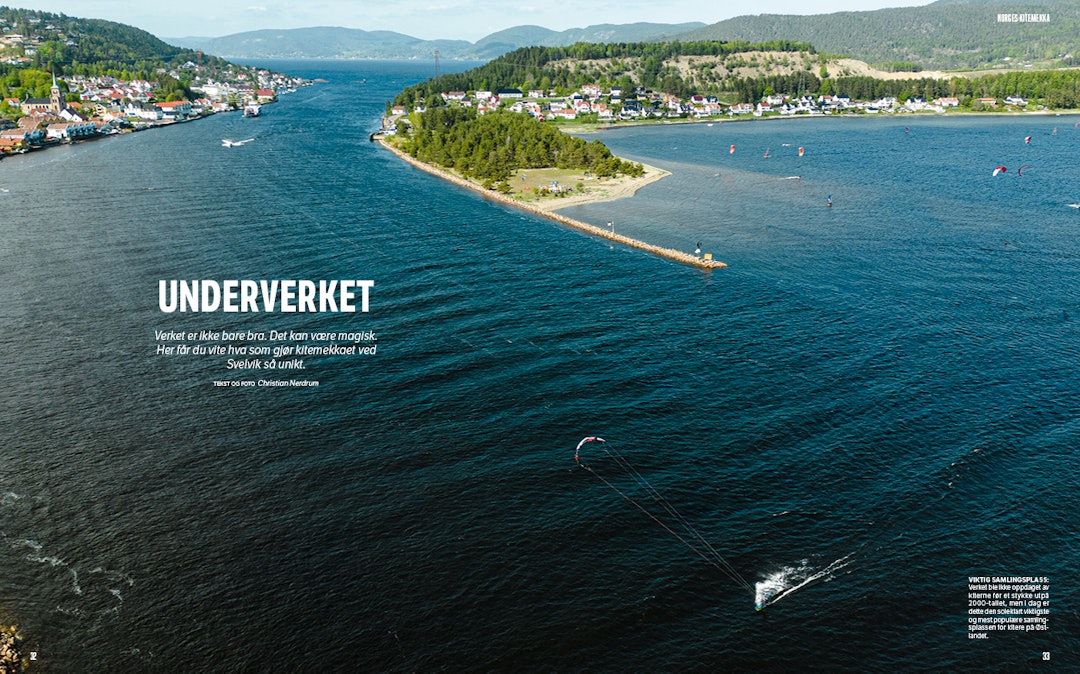 UNDERVERKET: Verket ble ikke oppdaget av kiterne før på 2000-tallet, men i dag er dette den soleklart viktigste og mest populære samlingsplassen for kitere på Østlandet. Foto: Christian Nerdrum. UNDERVERKET: Verket ble ikke oppdaget av kiterne før på 2000-tallet, men i dag er dette den soleklart viktigste og mest populære samlingsplassen for kitere på Østlandet. Foto: Christian Nerdrum.