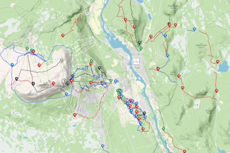 Eit utsnitt av kva som kan vente deg av sykling i kort avstand frå festivalens kjerne! Foto: Skjermdump trailguide.net Eit utsnitt av kva som kan vente deg av sykling i kort avstand frå festivalens kjerne! Foto: Skjermdump trailguide.net