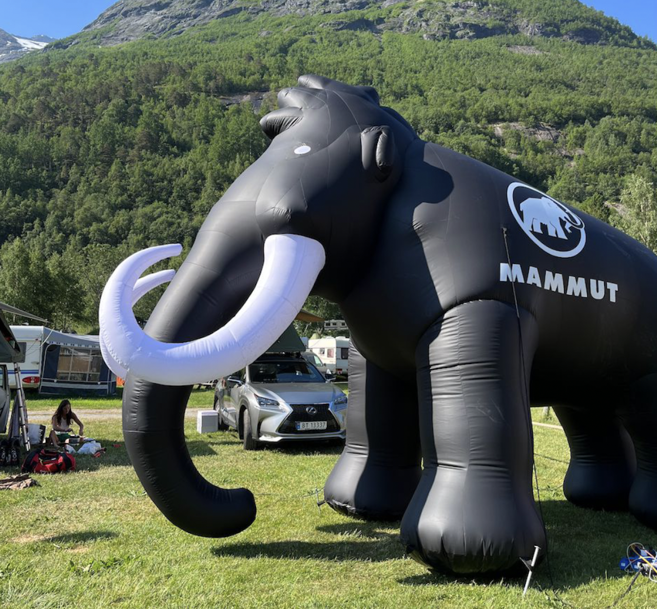 MAMMUT: Manny har mest sannsynlig blitt fraktet bort fra Strynefestivalen i deflatert tilstand. Foto: Strynefestivalen. MAMMUT: Manny har mest sannsynlig blitt fraktet bort fra Strynefestivalen i deflatert tilstand. Foto: Strynefestivalen.