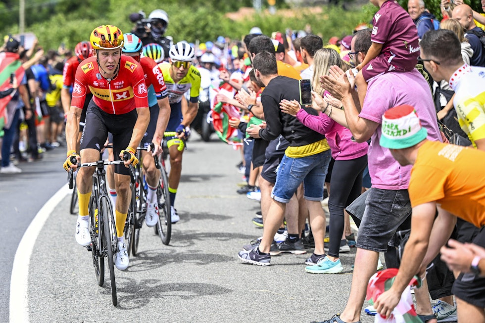 VISTE SEG FRAM: Uno-X Pro Cycling Team fikk plassert Jonas Gregaard i bruddet, men lyktes ikke å sikre seg klatretrøya på dag én av årets Tour de France. FOTO: Cor Vos