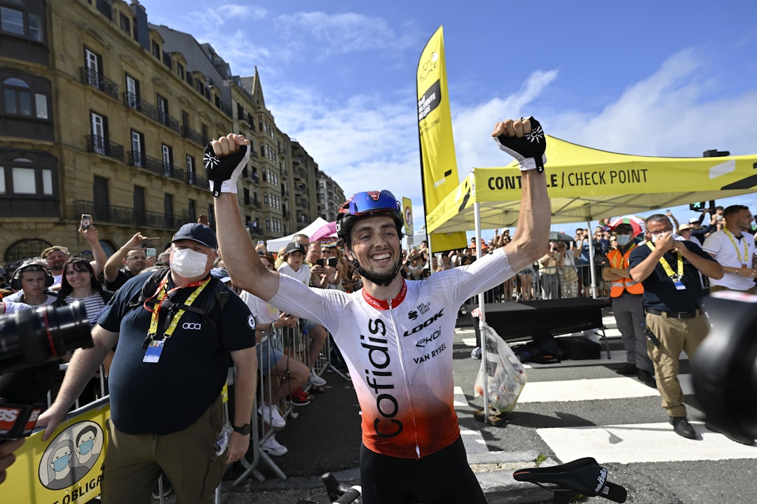 FRANSK JUBEL: Victor Lafay og Cofidis kunne juble for en stor og viktig triumf. Foto: Cor Vos FRANSK JUBEL: Victor Lafay og Cofidis kunne juble for en stor og viktig triumf. Foto: Cor Vos
