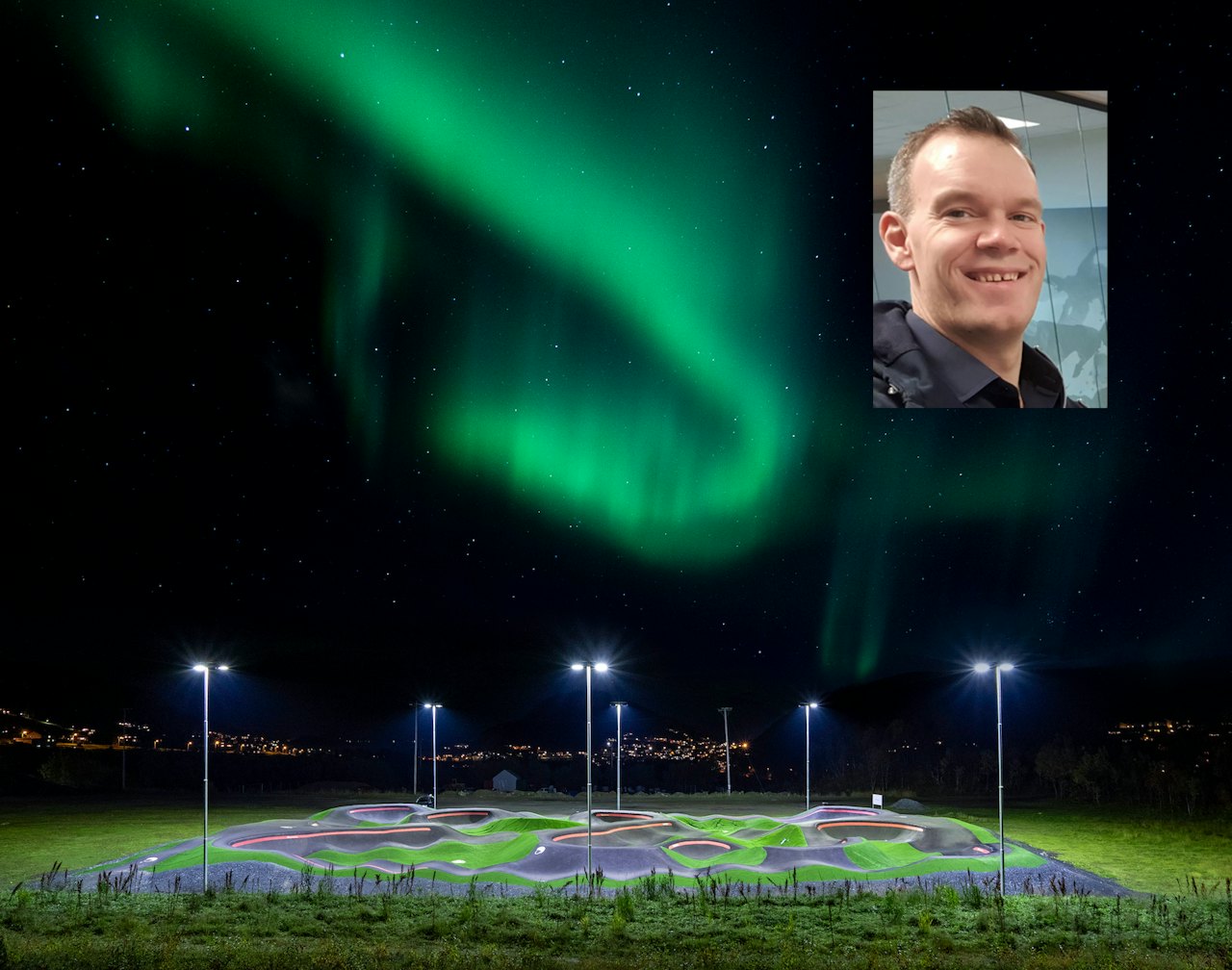 ÅRETS ANLEGG: Harstad Bikepark vant årets idrettsanlegg, prosjektleder for anlegget er svært fornøyd med kåringen. Foto: Tomas Rolland Harstad bikepark årets idrettsanlegg