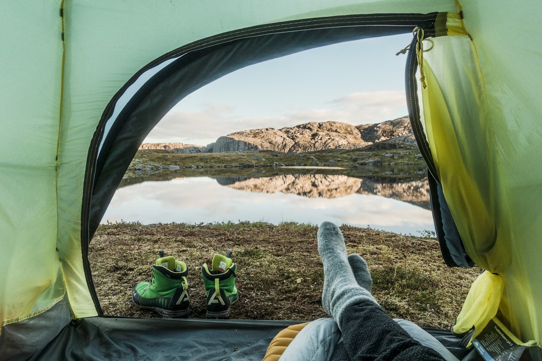 Her fra en telttur i Lofoten. Foto: Jon Olav Larsen lofoten telting