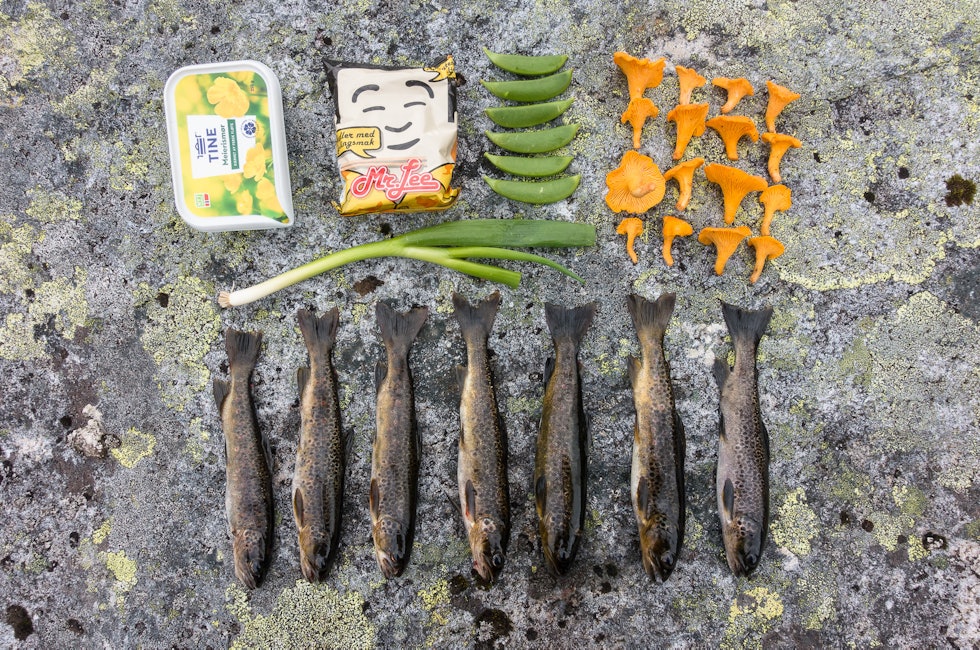 turmat ingredienser fisk sopp nudler