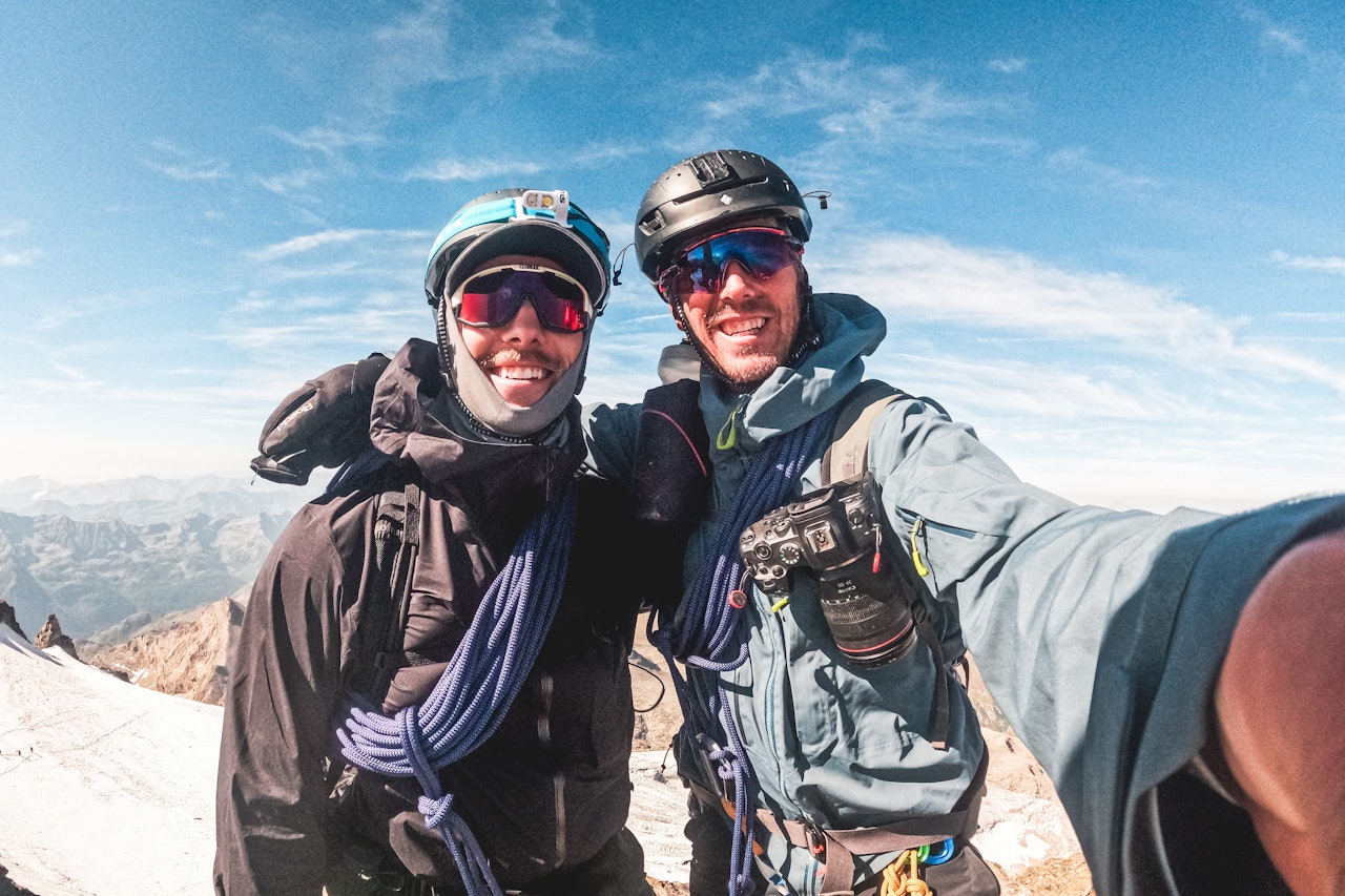 Andreas Fausko og Johan Sjogren på toppen av Mont Blanc