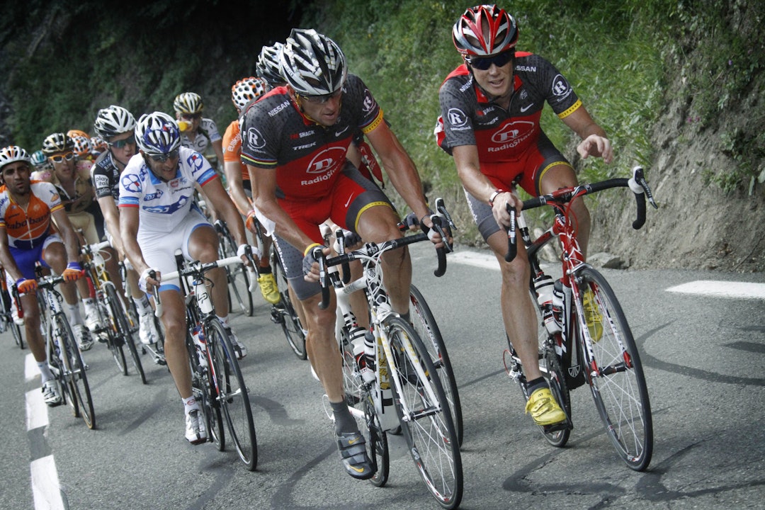 LAGKAMERATER: Horner (til høyre) syklet sammen med Lance Armstrong i to sesonger. Foto: Cor Vos