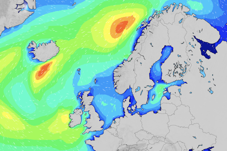 SURFLINE: Bølgevarselet for Norge onsdag 20. september. Skjermdump: Surfline