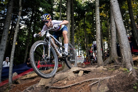TØFT: Thomas Pidcock virket solid i Snowshoe, med to punkteringer sendte ham til slutt ut av seierskampen. FOTO: Red Bull Content Pool TØFT: Thomas Pidcock virket solid i Snowshoe, med to punkteringer sendte ham til slutt ut av seierskampen. FOTO: Red Bull Content Pool