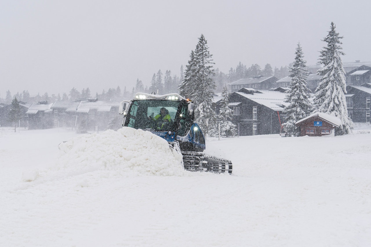 FULL VINTER: Slik så det ut på Norefjell denne mandagen. Foto: Norefjell FULL VINTER: Slik så det ut på Norefjell denne mandagen. Foto: Norefjell