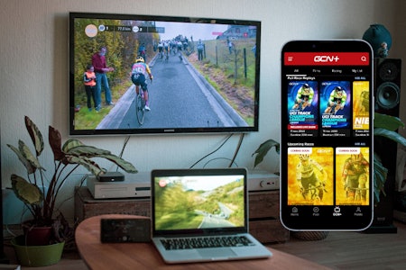 SLUTT: GCN+ er en populær og mye brukt app, også blant norske sykkelfans. Men nå er det over. Foto: Henrik Alpers / Skjermdump GCN+