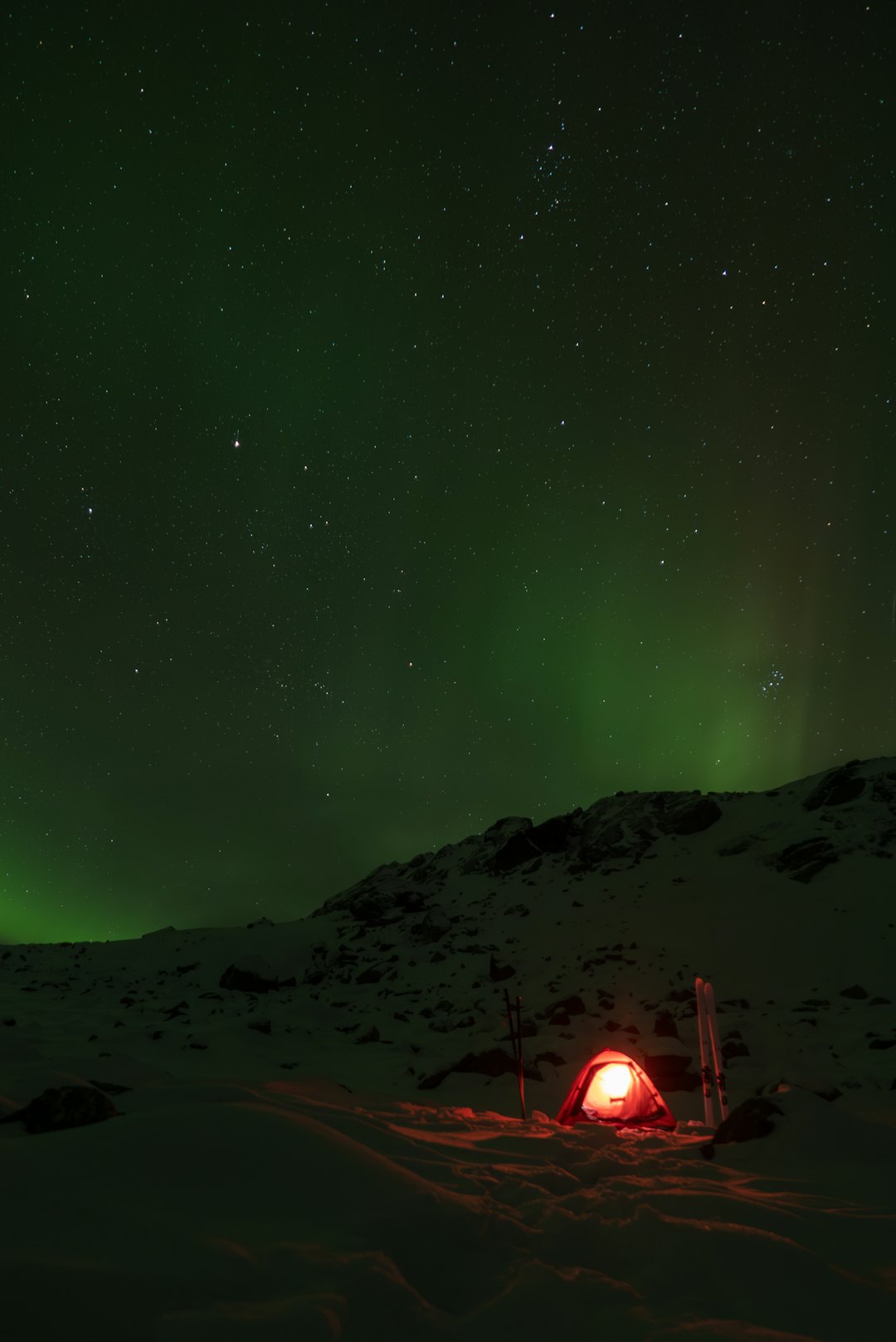 nordlys og telt