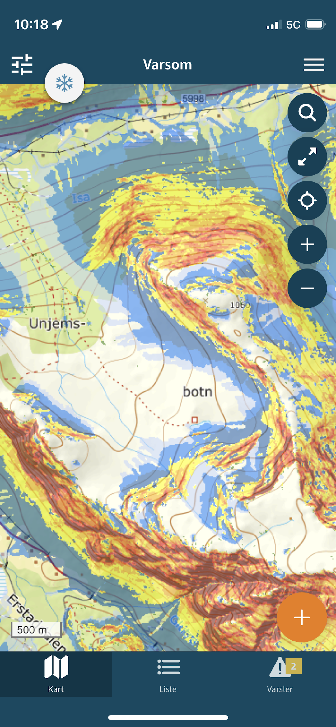VIKTIG INFO: Varsom-appen viser hvor skredterrenget er - og kanskje enda viktigere; hvor det ikke er skredterreng. kart
