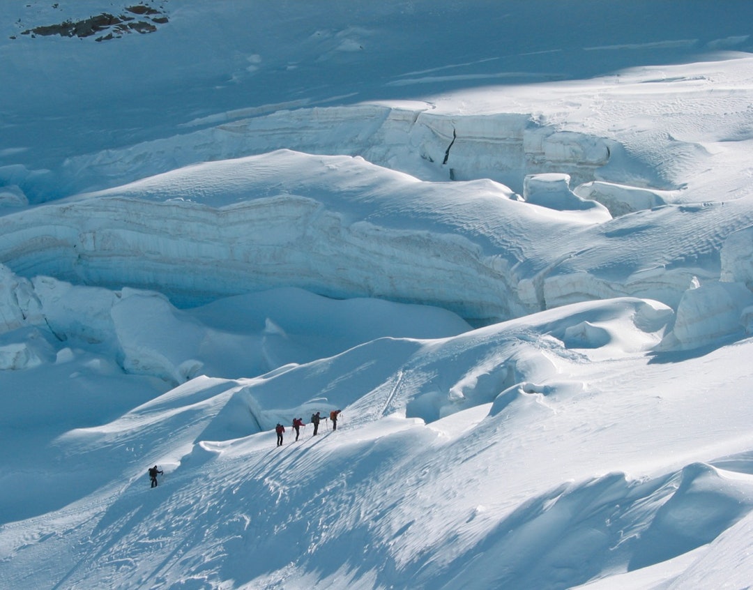  STORSLÅTT: I nasjonalparken Gran Paradiso, sørvest for Aosta-dalen, foregår toppturer i høyalpine omgivelser. Den høyeste toppen, Grand Paradiso, er 4061 meter, og er den syvende høyeste i Alpene. Foto: Asmund Nørreslet