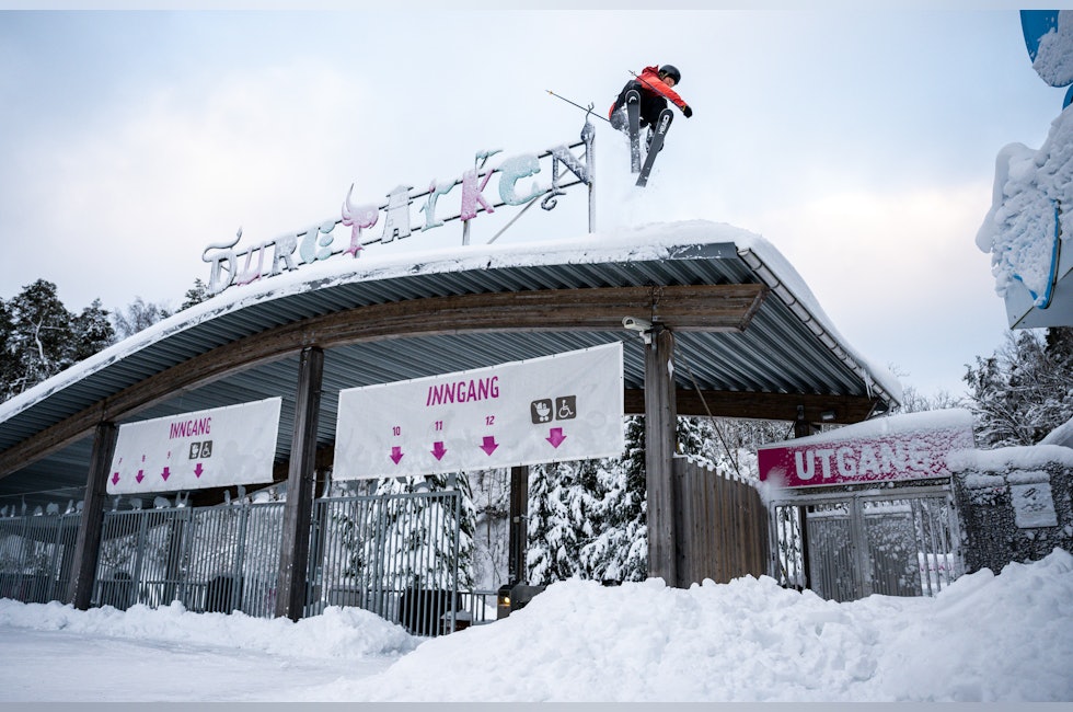 skikjøring i dyreparken