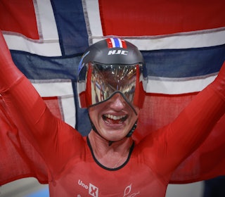 EUROPAMESTER: Anita Yvonne Stenberg kunne slippe jubelen løs etter seieren i omnium. Foto: Cor Vos
