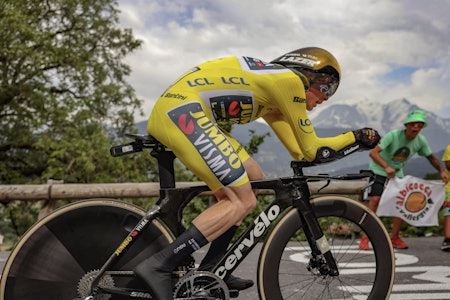 TESTPILOT: Jonas Vingegaard brukte det nye dekket under Tour de France 2023. Foto: Cor Vos. TESTPILOT: Jonas Vingegaard brukte det nye dekket under Tour de France 2023. Foto: Cor Vos.