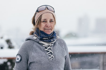 TURDAME: Turgleden er over gjennomsnittlig sterk hos Kathinka Gyllenhammar. – Jeg har nok hatt det ganske fritt så lenge jeg har vært på tur. Jeg har fått lov til å prøve og feile og det lærer man mye av, sier hun. Foto: Kristoffer H. Kippernes kathinka gyllenhammar