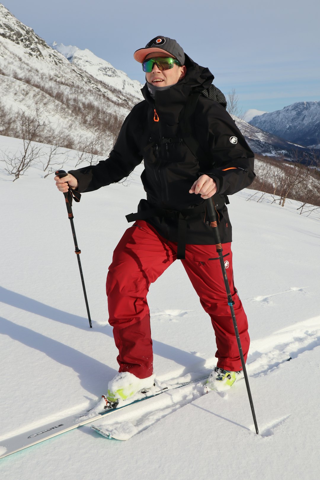 mann på skitur