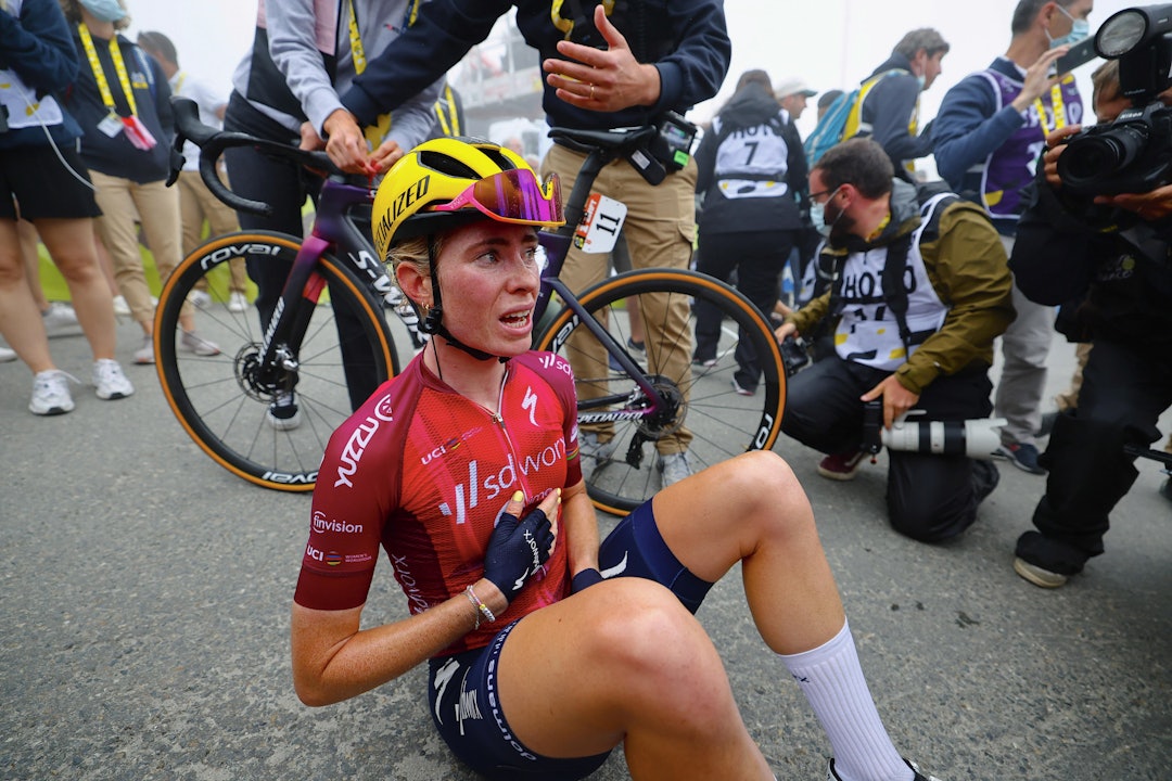 EN TIENDEDEL: Demi Vollering fikk småpenger for å vinne Tour de France sammenlignet med Jonas Vingegaard. Foto: Cor Vos.