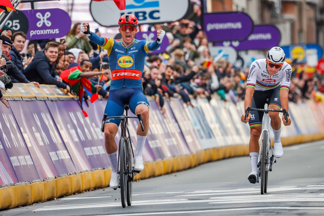 SEIER: Mads Pedersen sterkest på oppløpet i Wevelgem. Foto: Cor Vos